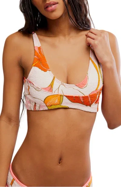 Free People Printed Farrah Bralette Bikini Top In Multi