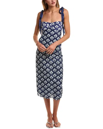 Free People Printed Got Glam Slip Dress In Blue