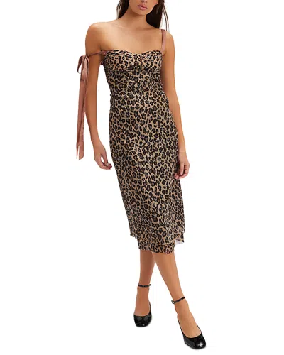 Free People Printed Got Glam Slip Midi Dress