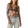 Free People Lady Lux Printed Layering Top In Night Sky Combo