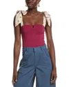 Free People Printed Lola Bodysuit In Red