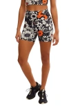 Free People Printed Never Better Bike Shorts In Tuxedo Floral
