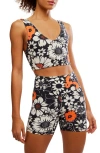 Free People Printed Never Better Sports Bra In Floral Tuxedo Combo