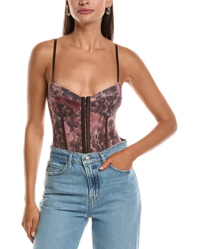 Free People Printed Night Rhythm Bodysuit In Brown