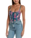 Free People Intimately Fp Floral Mesh Bodysuit In Blue