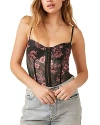 Free People Printed Night Rhythm Bodysuit In Black Combo