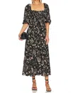 Free People Printed Oasis Midi Dress In Black Combo In Black