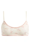 Free People Printed Pointelle Bralette In Ivory Combo