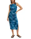 Free People Printed Take Me Away Midi Dress In Indigo Combo