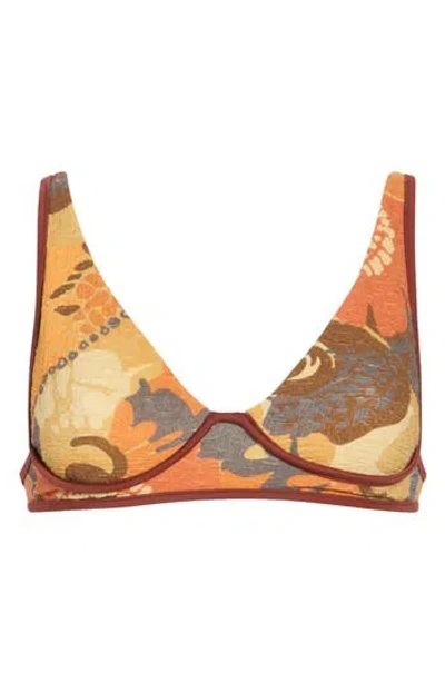 Free People Printed Tonya Bikini Top In Multi