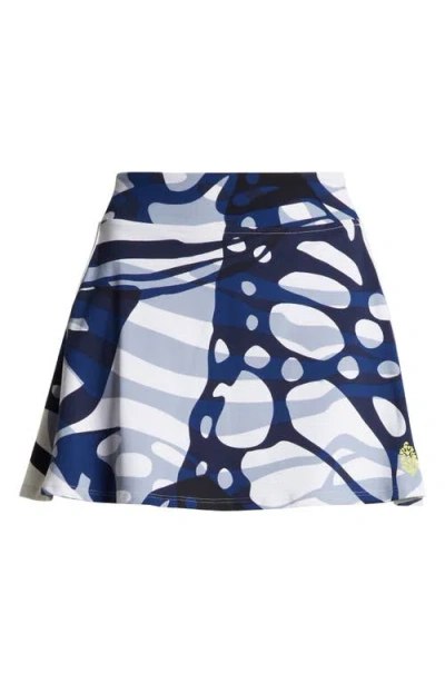 Free People Printed Volley Skort In Butterfly Blue Combo