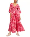 Free People Printed Smocked Waist Maxi Dress In Red
