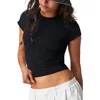 Free People Lux Life Baby Tee In Black In Black