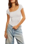 Free People Pucker Up Seamless T-shirt In White
