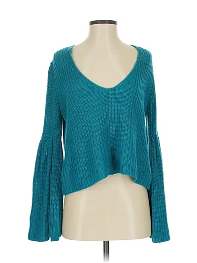 Pre-owned Free People Pullover Sweater In Blue