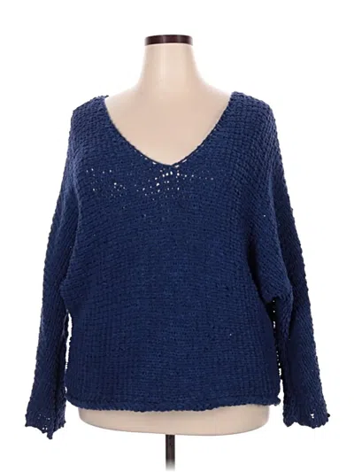 Pre-owned Free People Pullover Sweater In Blue