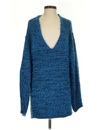 Pre-owned Free People Pullover Sweater In Blue