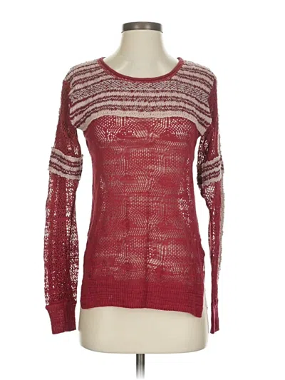 Pre-owned Free People Pullover Sweater In Burgundy