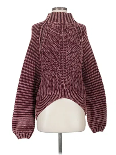 Pre-owned Free People Pullover Sweater In Burgundy