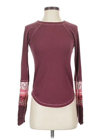 Pre-owned Free People Pullover Sweater In Burgundy