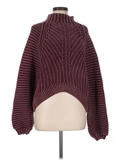 Pre-owned Free People Pullover Sweater In Burgundy
