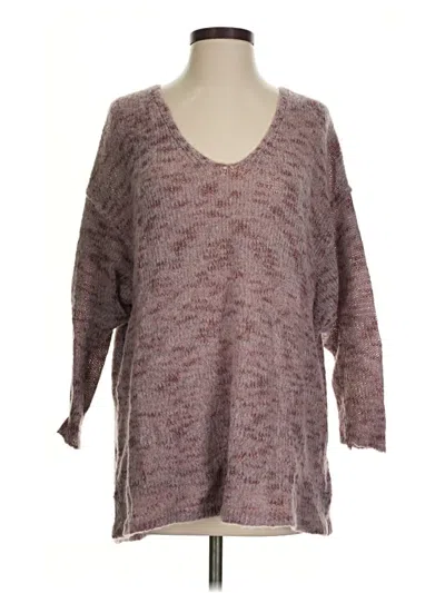 Pre-owned Free People Pullover Sweater In Burgundy