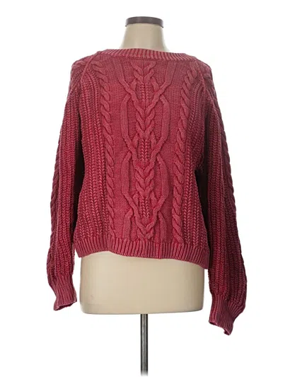 Pre-owned Free People Pullover Sweater In Burgundy