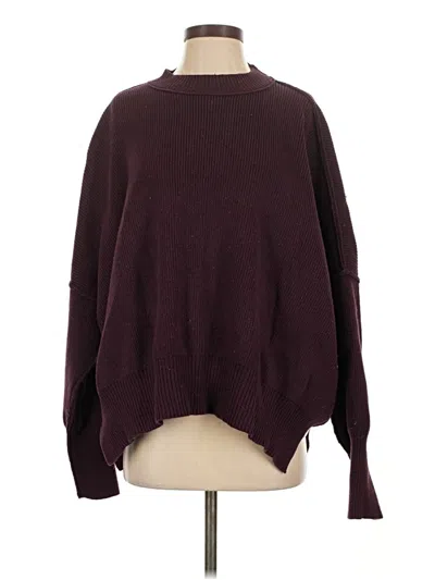 Pre-owned Free People Pullover Sweater In Burgundy