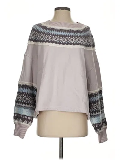 Pre-owned Free People Pullover Sweater In Gray