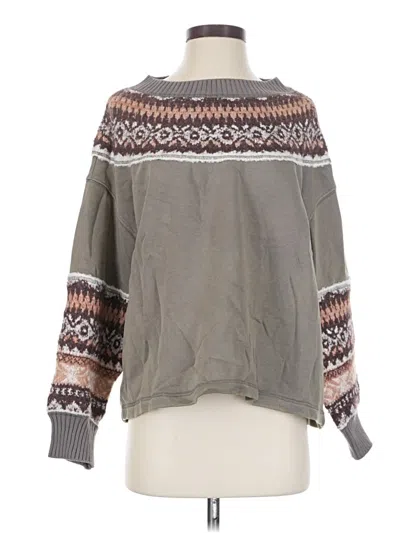 Pre-owned Free People Pullover Sweater In Gray