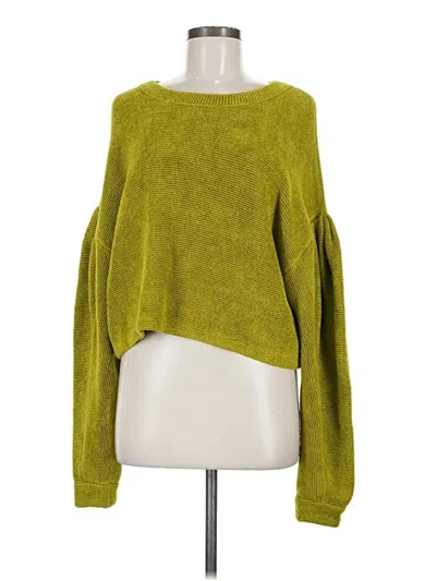 Pre-owned Free People Pullover Sweater In Green