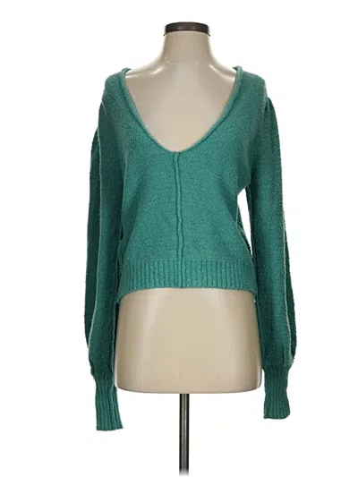 Pre-owned Free People Pullover Sweater In Green