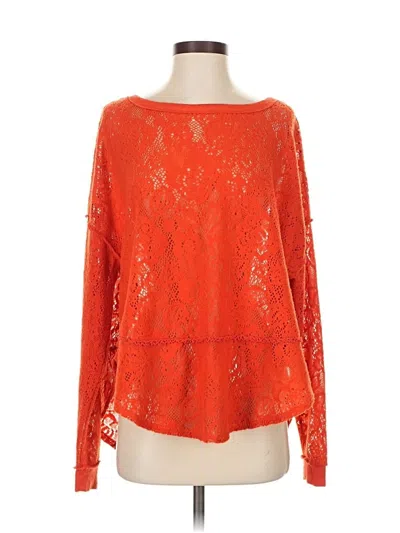 Pre-owned Free People Pullover Sweater In Orange