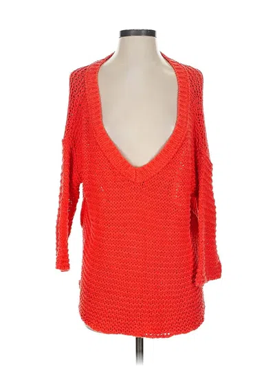 Pre-owned Free People Pullover Sweater In Orange