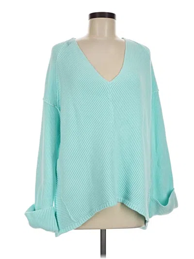 Pre-owned Free People Pullover Sweater In Teal