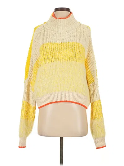 Pre-owned Free People Pullover Sweater In Yellow