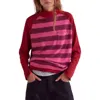 Free People Punk Playful Stripe Long Sleeve T-shirt In Pink