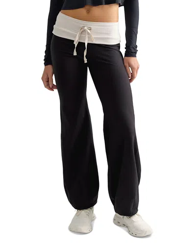 Free People Quick Step Color Blocked Pants In Black