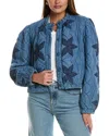 Free People Quinn Quilted Cotton Denim Jacket In Blue