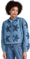 FREE PEOPLE QUINN QUILTED JACKET INDIGO COMBO