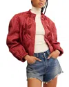 Free People Quinn Quilted Patchwork Jacket In Marsala-red In Marsala