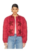Free People Quinn Quilted Patchwork Jacket In Marsala-red In Marsala