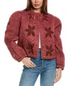 Free People Quinn Quilted Patchwork Jacket In Marsala-red In Red