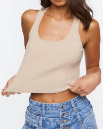 Free People Racer Back Sweater Tank In Oat Combo In Neutral
