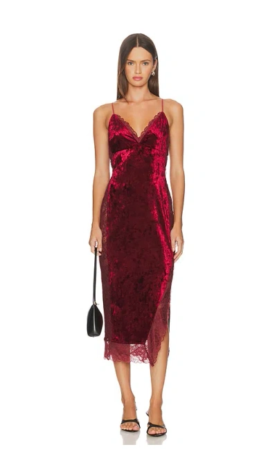 Free People Raise A Toast Midi Slip Dress In Burgundy