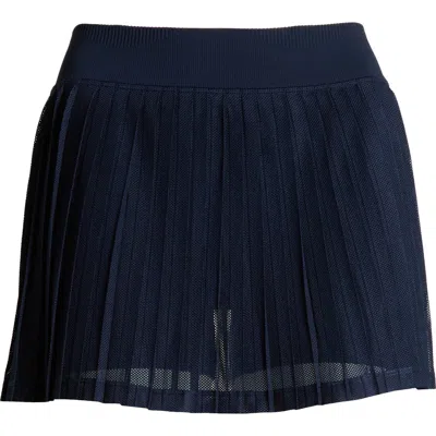 Free People Rally Pleated Mesh Miniskort In Midnight Navy