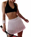 Free People Rally Ruffle Mini Skirt In White In Pink