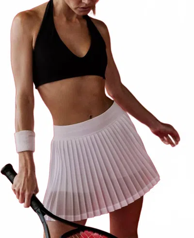 Free People Rally Ruffle Mini Skirt In White In Pink