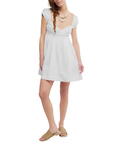 Free People Raven Open Back Babydoll Minidress In White