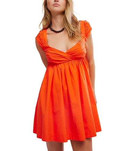 Free People Raven Open Back Babydoll Minidress In Orange